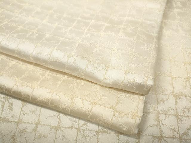 平和屋着物●上質な小紋　格子柄　金通し地　正絹　逸品　CABI9716ut