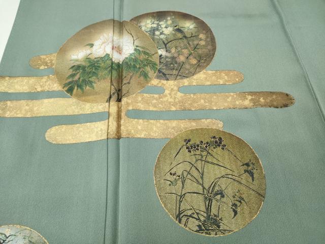 平和屋着物●豪華色留袖　作家物　エ霞花鳥丸文　金彩　正絹　逸品　CABI9718ut