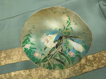 平和屋着物●豪華色留袖　作家物　エ霞花鳥丸文　金彩　正絹　逸品　CABI9718ut
