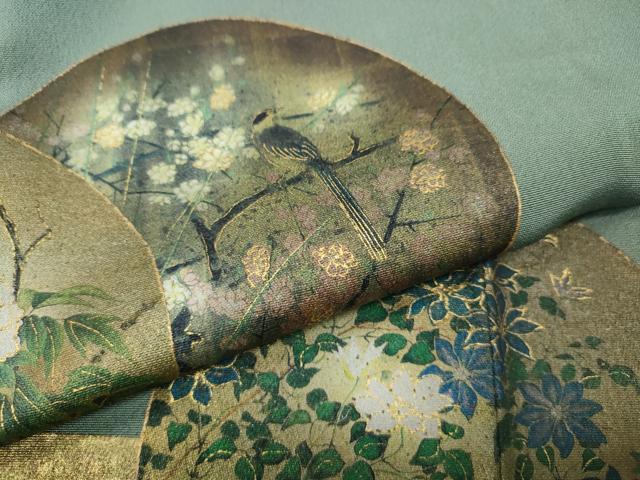 平和屋着物●豪華色留袖　作家物　エ霞花鳥丸文　金彩　正絹　逸品　CABI9718ut