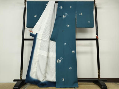 平和屋着物●京加賀友禅　百貫石峰　小紋　草花丸文　正絹　逸品　未使用　CABI9720ut