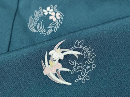 平和屋着物●京加賀友禅　百貫石峰　小紋　草花丸文　正絹　逸品　未使用　CABI9720ut