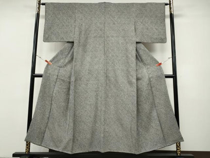 平和屋着物●大変加工の良い総絞り小紋　黒地　正絹　逸品　CABI9721ut