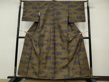 平和屋着物●本場大島紬　舞花文　正絹　逸品　CABI9723ut