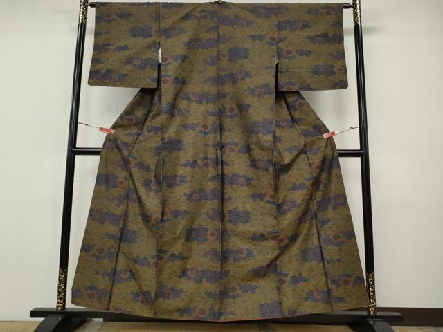 平和屋着物●本場大島紬　舞花文　正絹　逸品　CABI9723ut