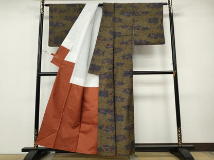 平和屋着物●本場大島紬　舞花文　正絹　逸品　CABI9723ut