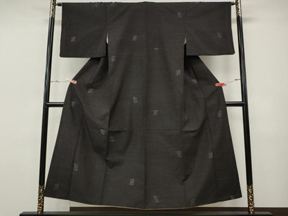 平和屋着物●結城紬　吉祥文　飛び亀甲柄　正絹　逸品　CABI9724ut