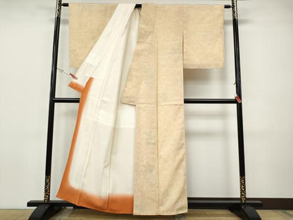 平和屋着物●本塩沢　110亀甲　花唐草文　正絹　逸品　CABI9725ut