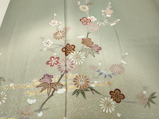 平和屋着物●訪問着　エ霞草花文　暈し染め　金彩　鈴乃屋扱い　正絹　逸品　CABI9726ut