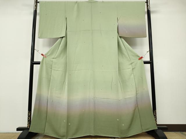 平和屋着物●訪問着　総刺繍　犬　いぬ　暈し染め　金糸　ますいわ屋扱い　正絹　逸品　CABI9727ut