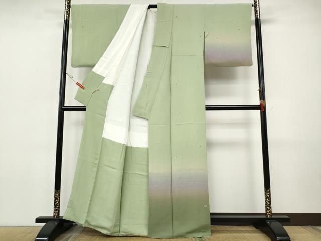 平和屋着物●訪問着　総刺繍　犬　いぬ　暈し染め　金糸　ますいわ屋扱い　正絹　逸品　CABI9727ut