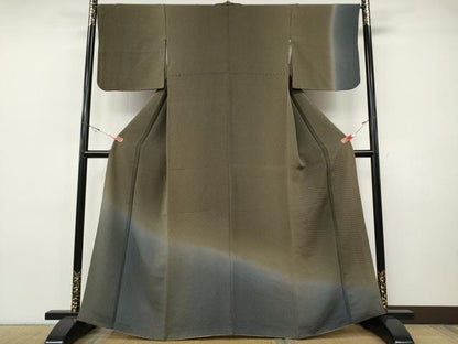 平和屋着物●訪問着　斜線霞文　鬼しぼ縮緬　正絹　逸品　CABI9729ut