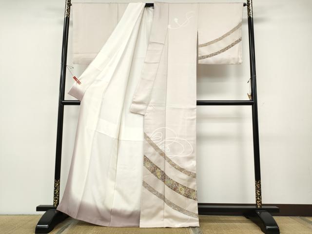 平和屋着物●訪問着　刺繍　花唐草文　金彩　正絹　逸品　CABI9733ut