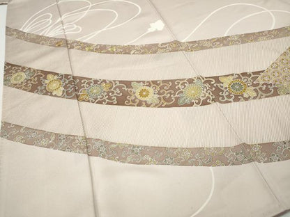 平和屋着物●訪問着　刺繍　花唐草文　金彩　正絹　逸品　CABI9733ut