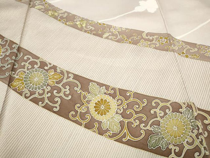 平和屋着物●訪問着　刺繍　花唐草文　金彩　正絹　逸品　CABI9733ut