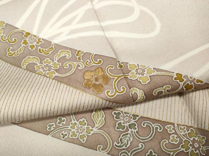 平和屋着物●訪問着　刺繍　花唐草文　金彩　正絹　逸品　CABI9733ut
