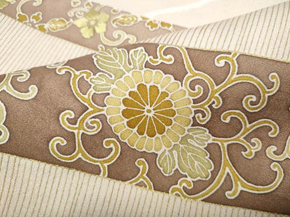 平和屋着物●訪問着　刺繍　花唐草文　金彩　正絹　逸品　CABI9733ut