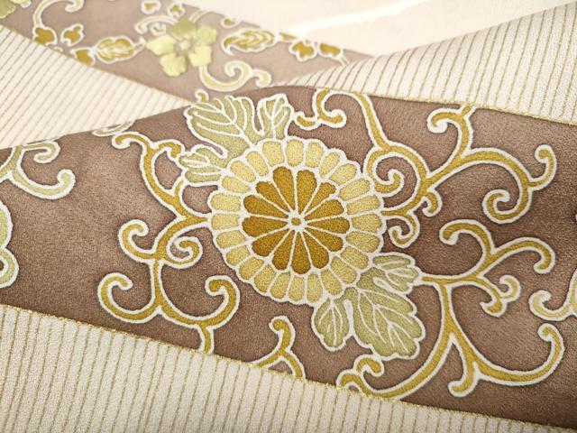 平和屋着物●訪問着　刺繍　花唐草文　金彩　正絹　逸品　CABI9733ut