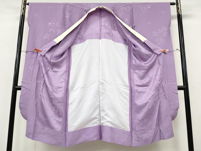 平和屋着物●振袖用長襦袢　無双仕立て　舞花地紋　浅紫色　やまと誂製　正絹　逸品　CABI9734ut