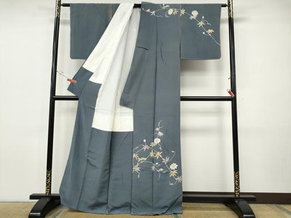 平和屋着物●本加賀友禅作家　白坂幸蔵　訪問着　蔦の葉花文　正絹　逸品　CABI9738ut
