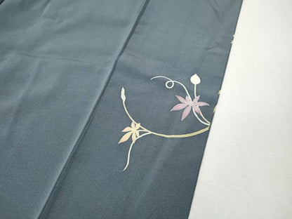 平和屋着物●本加賀友禅作家　白坂幸蔵　訪問着　蔦の葉花文　正絹　逸品　CABI9738ut