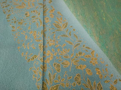平和屋着物●訪問着　舞花文　暈し染め　金彩　正絹　逸品　CABI9742ut
