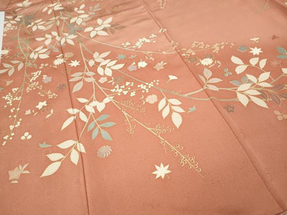 平和屋着物●訪問着　駒刺繍　枝花文　暈し染め　金彩　正絹　逸品　CABI9743ut