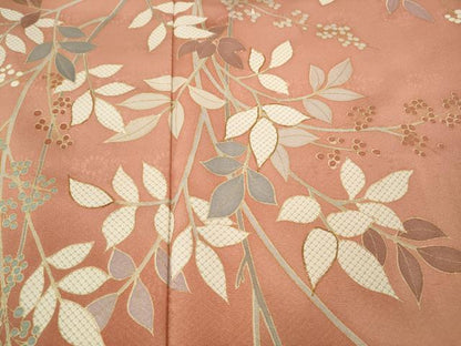 平和屋着物●訪問着　駒刺繍　枝花文　暈し染め　金彩　正絹　逸品　CABI9743ut