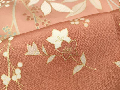 平和屋着物●訪問着　駒刺繍　枝花文　暈し染め　金彩　正絹　逸品　CABI9743ut