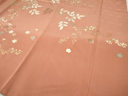 平和屋着物●訪問着　駒刺繍　枝花文　暈し染め　金彩　正絹　逸品　CABI9743ut