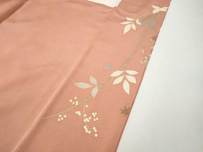 平和屋着物●訪問着　駒刺繍　枝花文　暈し染め　金彩　正絹　逸品　CABI9743ut