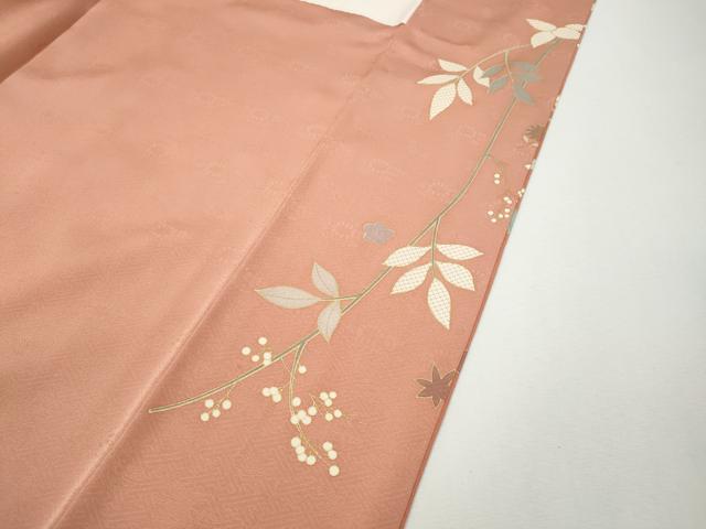 平和屋着物●訪問着　駒刺繍　枝花文　暈し染め　金彩　正絹　逸品　CABI9743ut