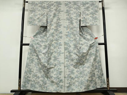 平和屋着物●本場大島紬　白大島　総絣　草木文　正絹　逸品　CABI9745ut
