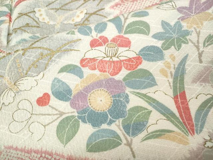 平和屋着物●訪問着　松皮菱花蝶文　金彩　正絹　逸品　CABI9746ut