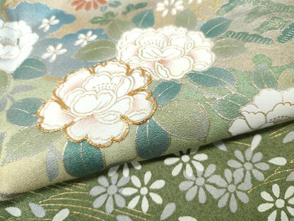 平和屋着物●訪問着　駒刺繍　雪輪枝花文　暈し染め　金彩　正絹　逸品　CABI9747ut
