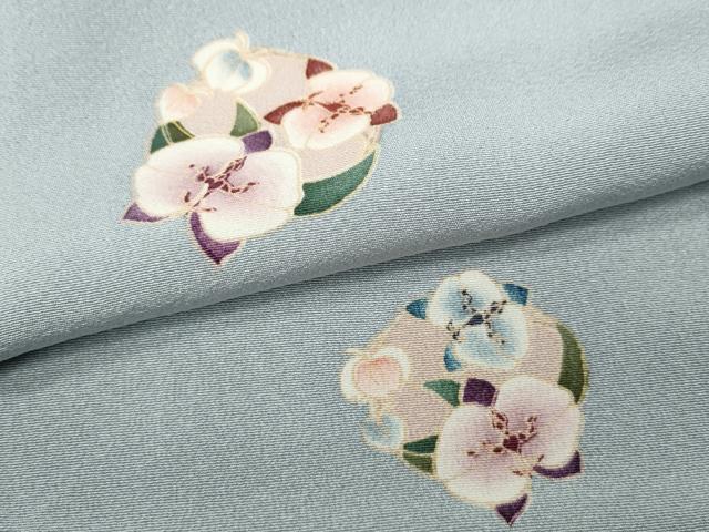 平和屋着物●上質な小紋　花丸文　ロング丈　正絹　逸品　未使用　CABI9748ut