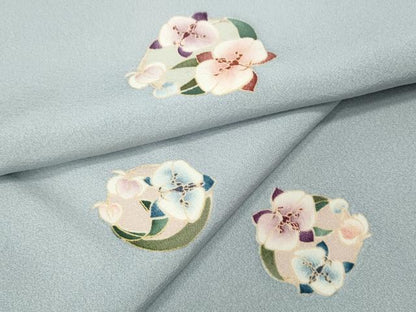 平和屋着物●上質な小紋　花丸文　ロング丈　正絹　逸品　未使用　CABI9748ut