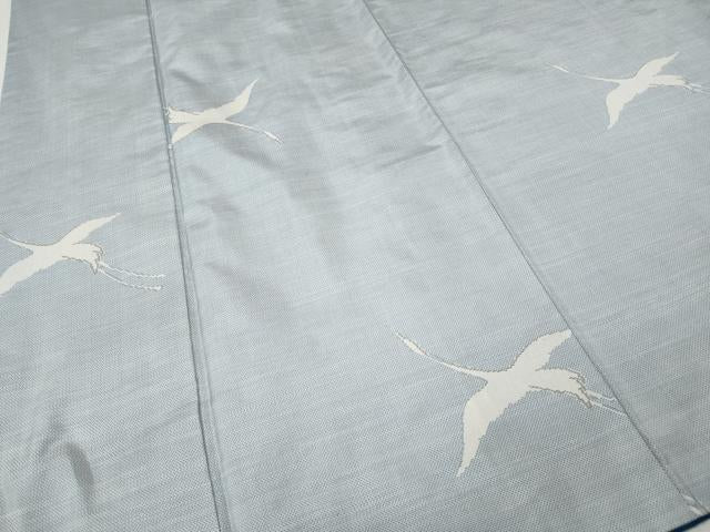 平和屋着物●本場大島紬　白大島　9マルキ　飛鶴文　正絹　逸品　CABI9749ut