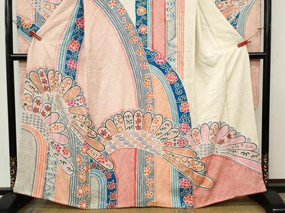 平和屋着物●名門　藤娘きぬたや・総絞り　振袖　吉祥花文　金彩　正絹　逸品　CABI9751ut