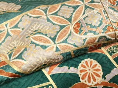 平和屋着物●豪華振袖　飛鶴花文　暈し染め　金彩　正絹　逸品　CABI9752ut