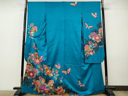 平和屋着物●豪華振袖　花蝶文　金彩　正絹　逸品　CABI9754ut