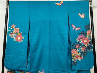 平和屋着物●豪華振袖　花蝶文　金彩　正絹　逸品　CABI9754ut