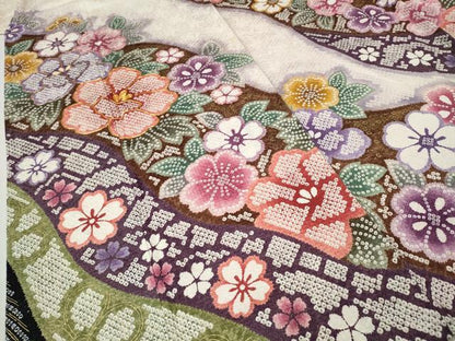 平和屋着物●豪華振袖　駒刺繍　絞り　道長舞花文　金彩　正絹　逸品　CABI9755ut