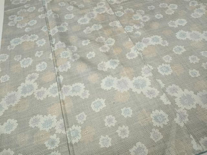 平和屋着物●本場大島紬　白大島　7マルキ　舞花文　正絹　逸品　CABI9758ut