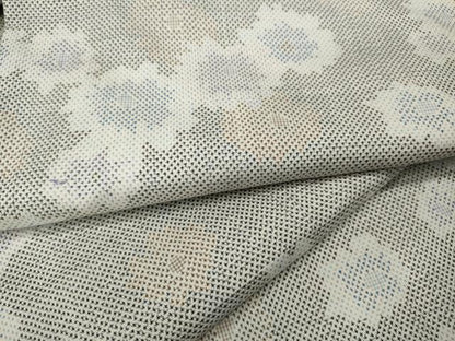 平和屋着物●本場大島紬　白大島　7マルキ　舞花文　正絹　逸品　CABI9758ut