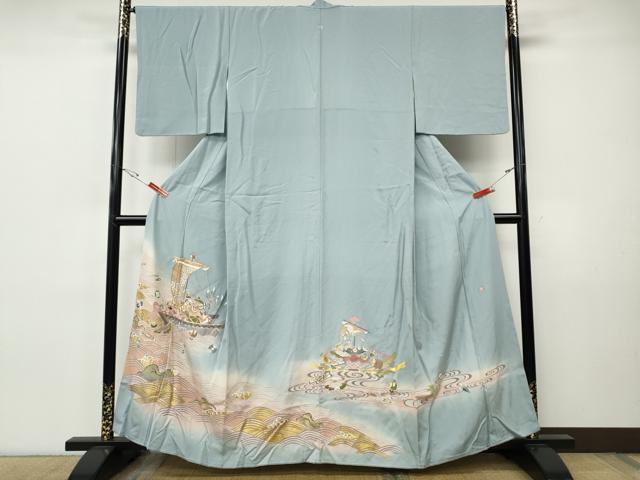 平和屋着物●豪華色留袖　作家物　駒刺繍　宝船　金彩　正絹　逸品　CABI9760ut