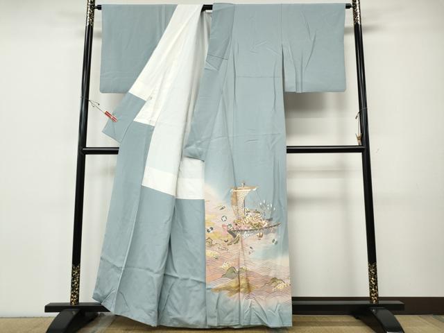 平和屋着物●豪華色留袖　作家物　駒刺繍　宝船　金彩　正絹　逸品　CABI9760ut