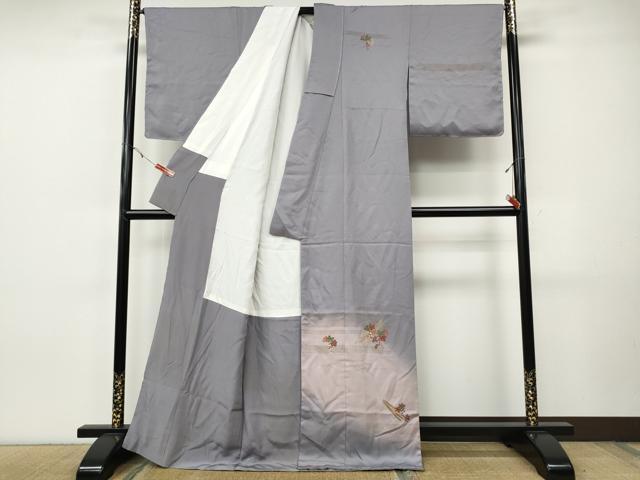 平和屋着物●訪問着　刺繍　葡萄蔦の葉船文　暈し染め　金彩　正絹　逸品　未使用　CABI9762ut