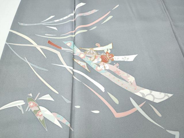 平和屋着物●訪問着　駒刺繍　宝尽くし花文　正絹　逸品　CABI9763ut