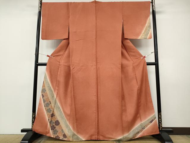 平和屋着物●訪問着　鹿の子舞花文　暈し染め　金彩　正絹　逸品　CABI9769ut
